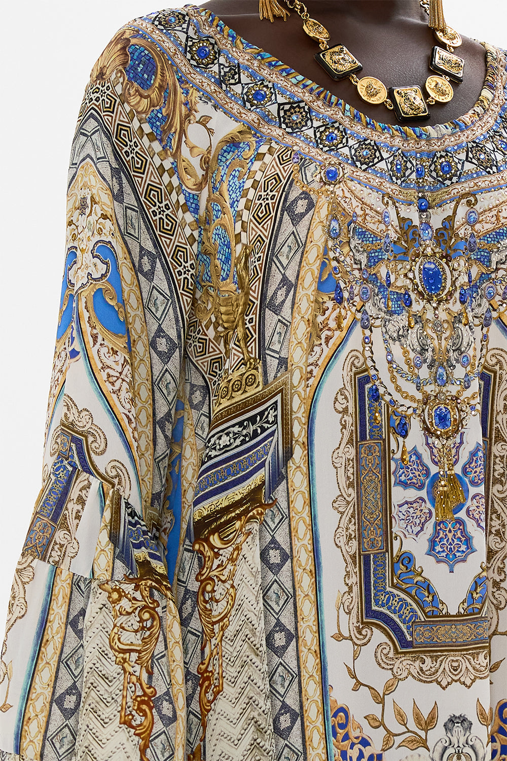 CAMILLA A-Line Frill Dress in Make Me Your Mosaic Print.