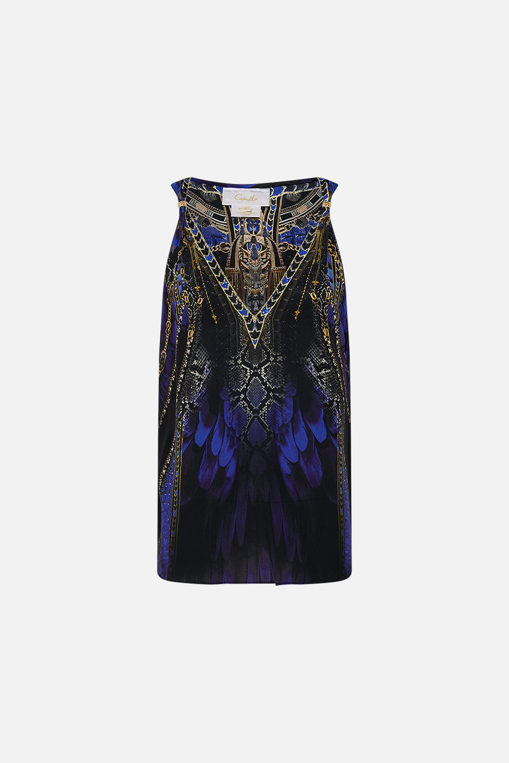 CAMILLA Tank Top with Strap Bead Detail in Other Side of the Oasis print.