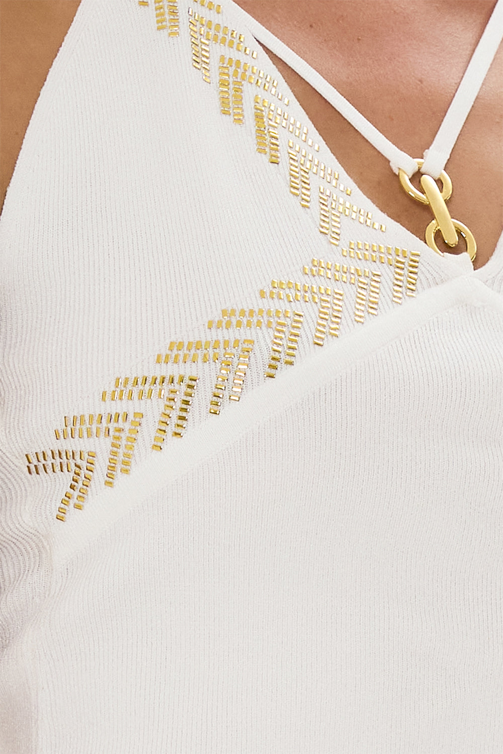 FITTED KNIT TOP WITH HARDWARE GODDESS ENERGY