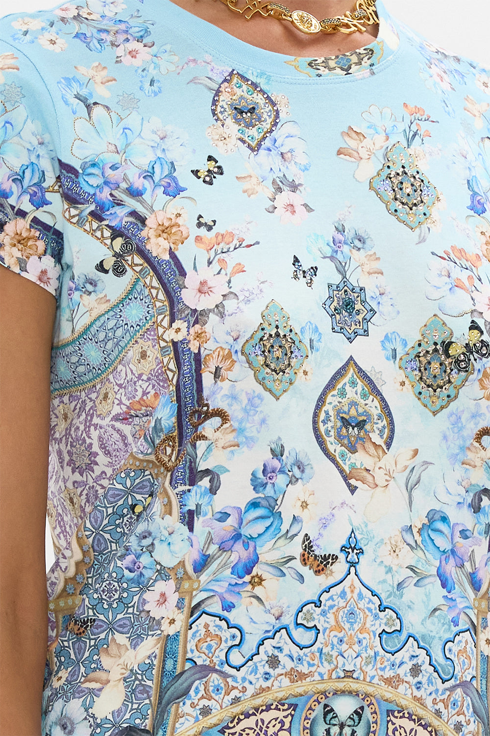 SLIM FIT ROUND NECK T-SHIRT - MULTI AL MANIAL PALACE MEMOIRS