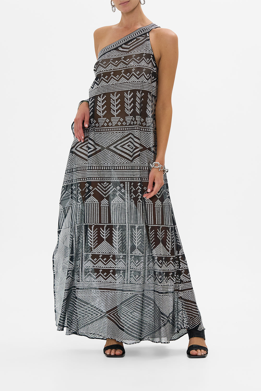 ONE SHOULDER KAFTAN NECKBAND EGYPT EFFECT