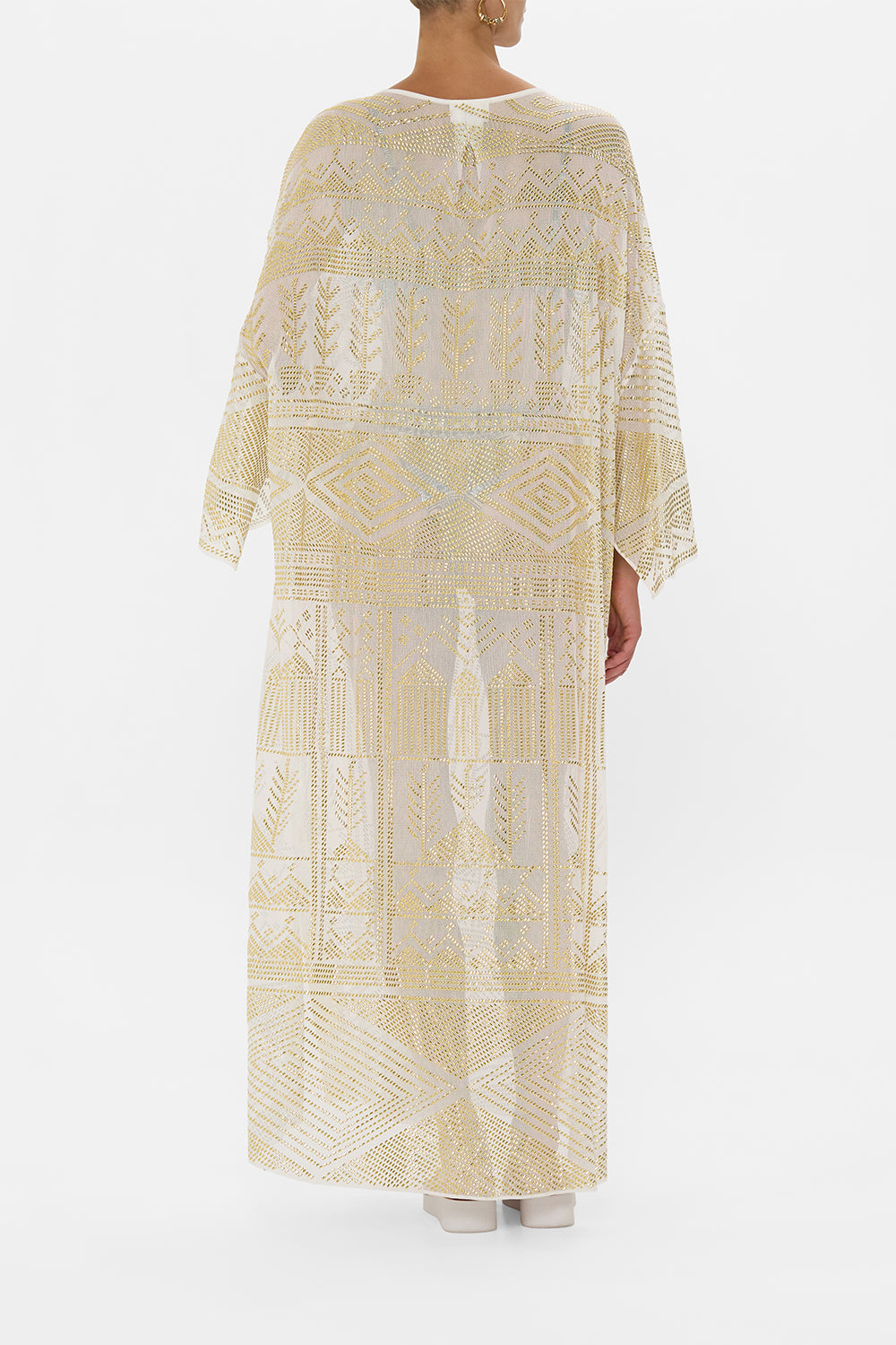 V NECK KAFTAN WITH TIES TEMPLES OF DENDARA