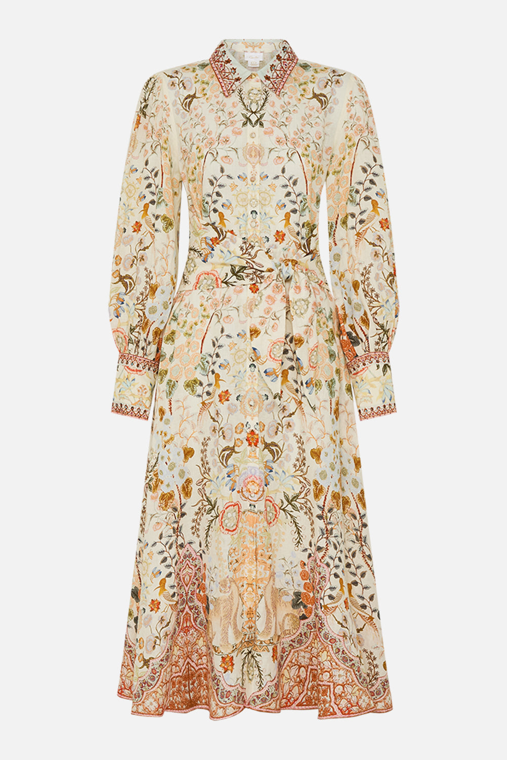 CAMILLA Waist Tie Shirt Dress in Honour of Heirlooms print