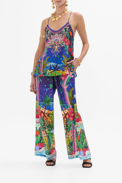 CAMILLA Straight Leg Pant in Midnight Muses print. 