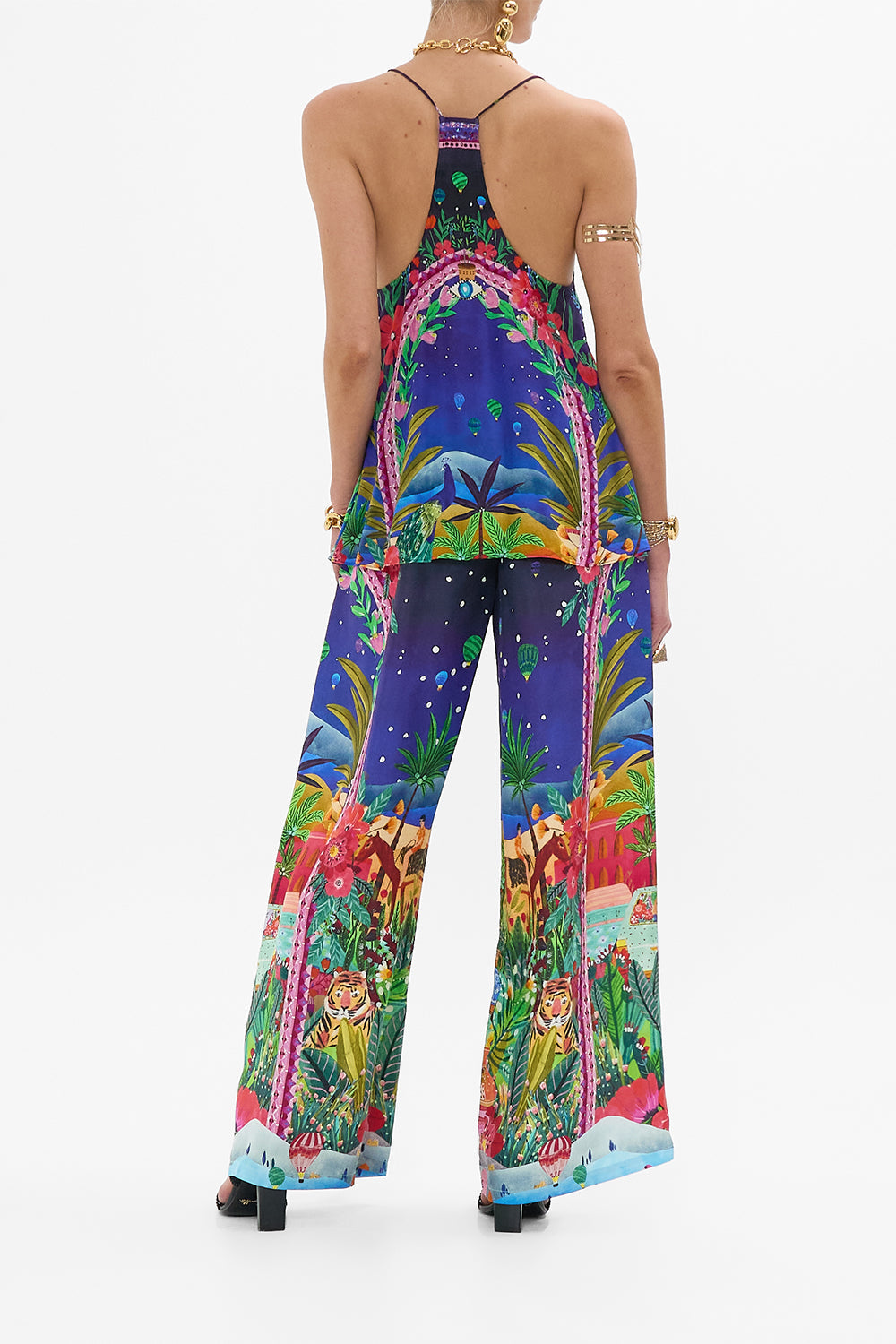 The CAMILLA LAYERED MAXI SARONG WITH TIE FRONT THE CONCUBINES CORRIDOR in our  print.
