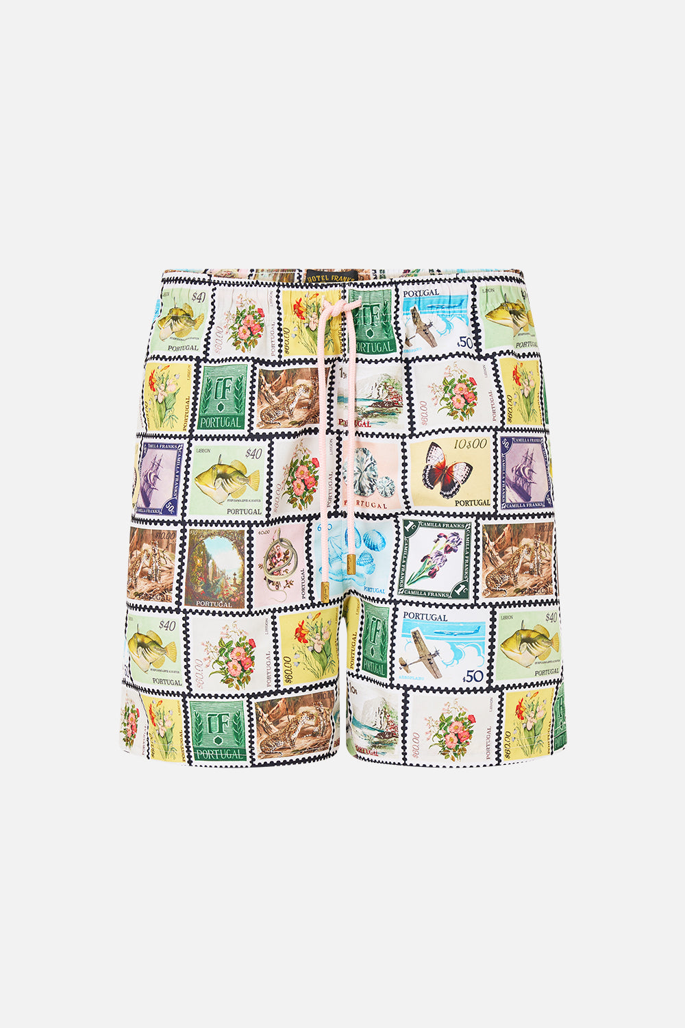The CAMILLA LARGE CRYSTALLED SILK SQUARE SCARF TILES DARLS in our TILES DARLS print.