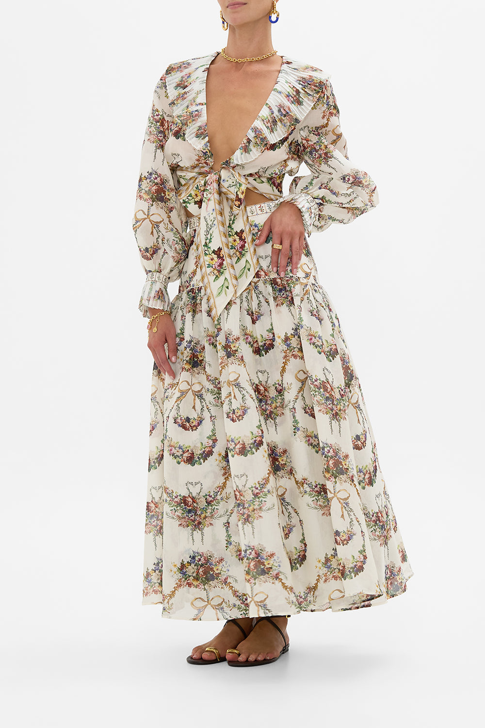 The CAMILLA PUFF SLEEVE SHIRT DRESS VENUS ON A VESPA in our VENUS ON A VESPA print.