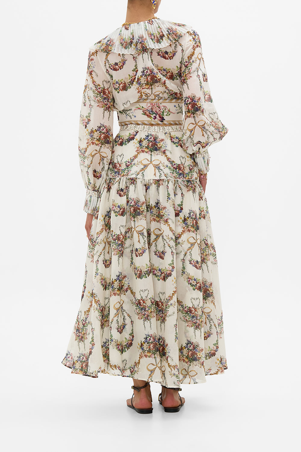 The CAMILLA PUFF SLEEVE SHIRT DRESS VENUS ON A VESPA in our  print.