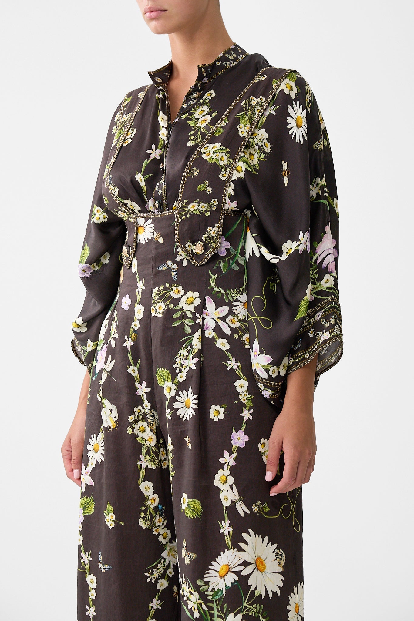 The CAMILLA MINI SHIRT DRESS SPIRIT OF SANTA MARIA in our SPIRIT OF SANTA MARIA print.