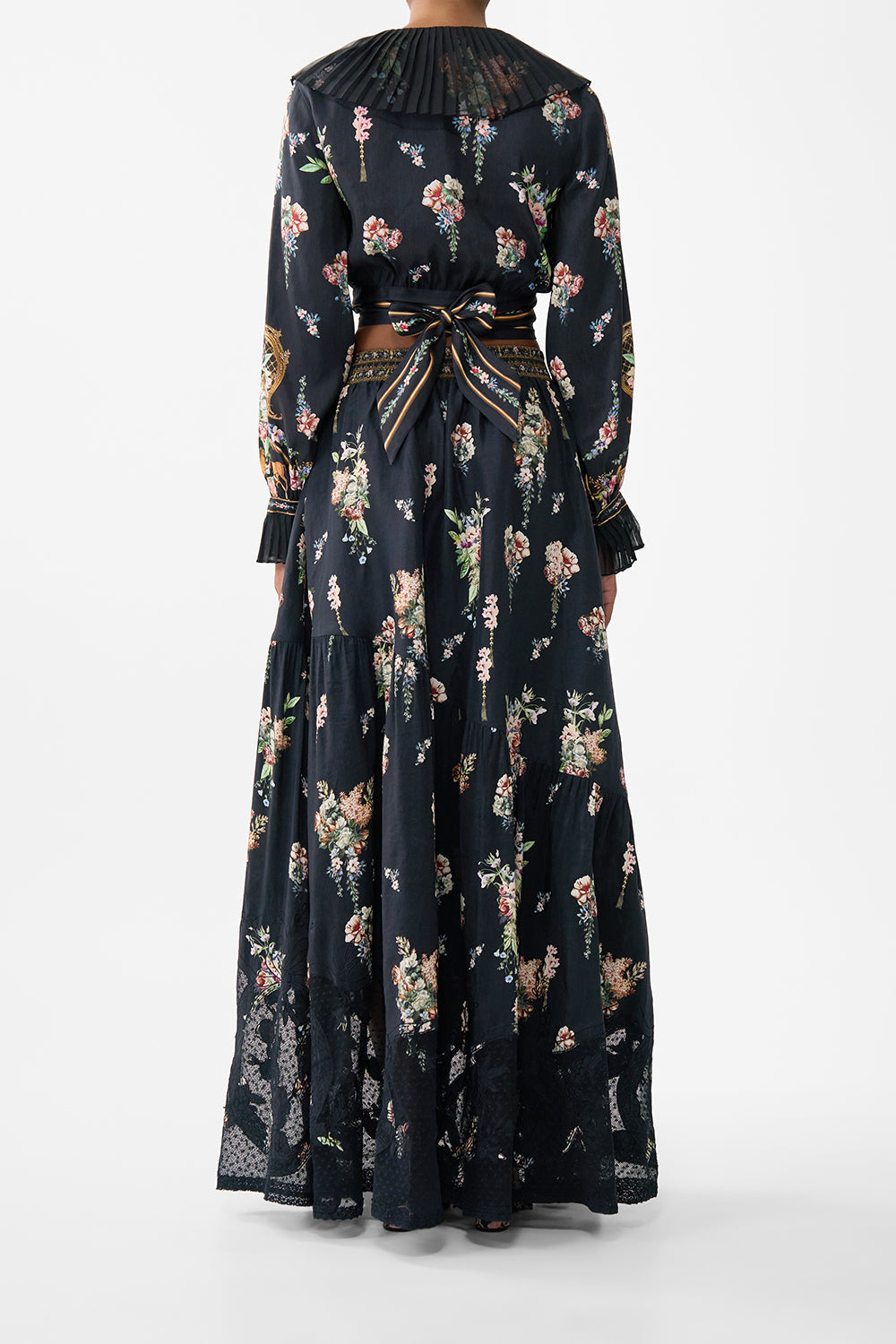 The CAMILLA SOFT WIDE LEG PANT WITH TIE DETAIL MEET ME AT THE MAJESTIC in our  print.