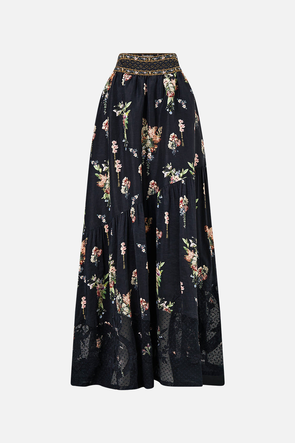 The CAMILLA SOFT WIDE LEG PANT WITH TIE DETAIL MEET ME AT THE MAJESTIC in our  print.