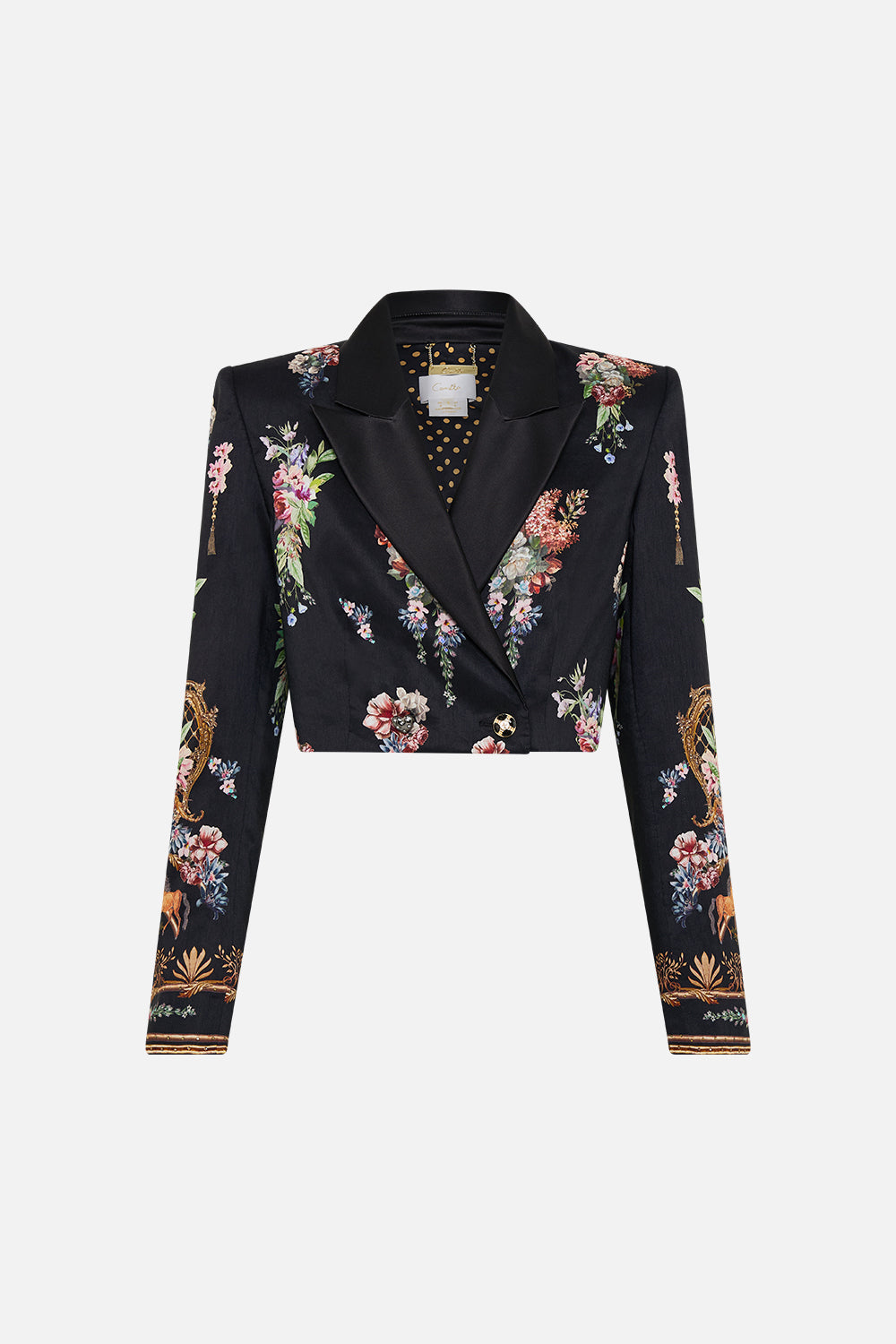 The CAMILLA LONG SLEEVE CAMP COLLARED SHIRT FLOWER SHOWERS in our  print.