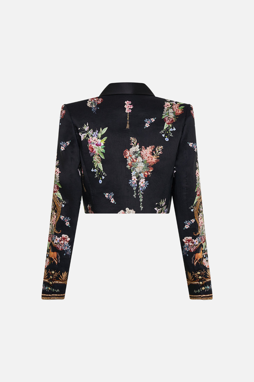 The CAMILLA LONG SLEEVE CAMP COLLARED SHIRT FLOWER SHOWERS in our  print.