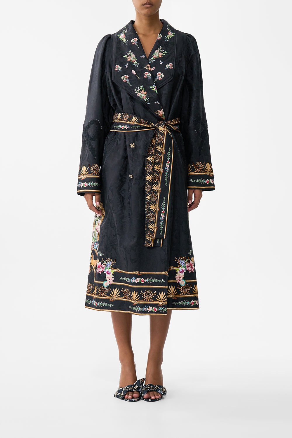 The CAMILLA Coat With Vest Detail in our Noble Endeavours print.