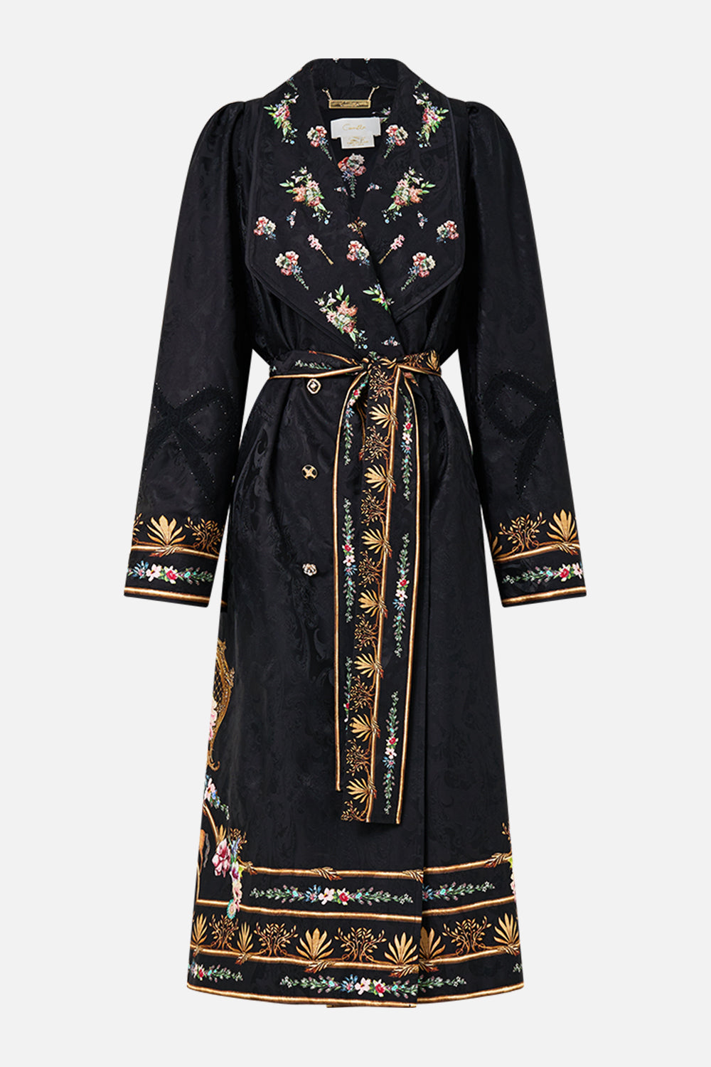 The CAMILLA SILK BAND OVERSIZED HOODIE WITH POCKETS BAROQUE AROUND THE CLOCK in our  print.