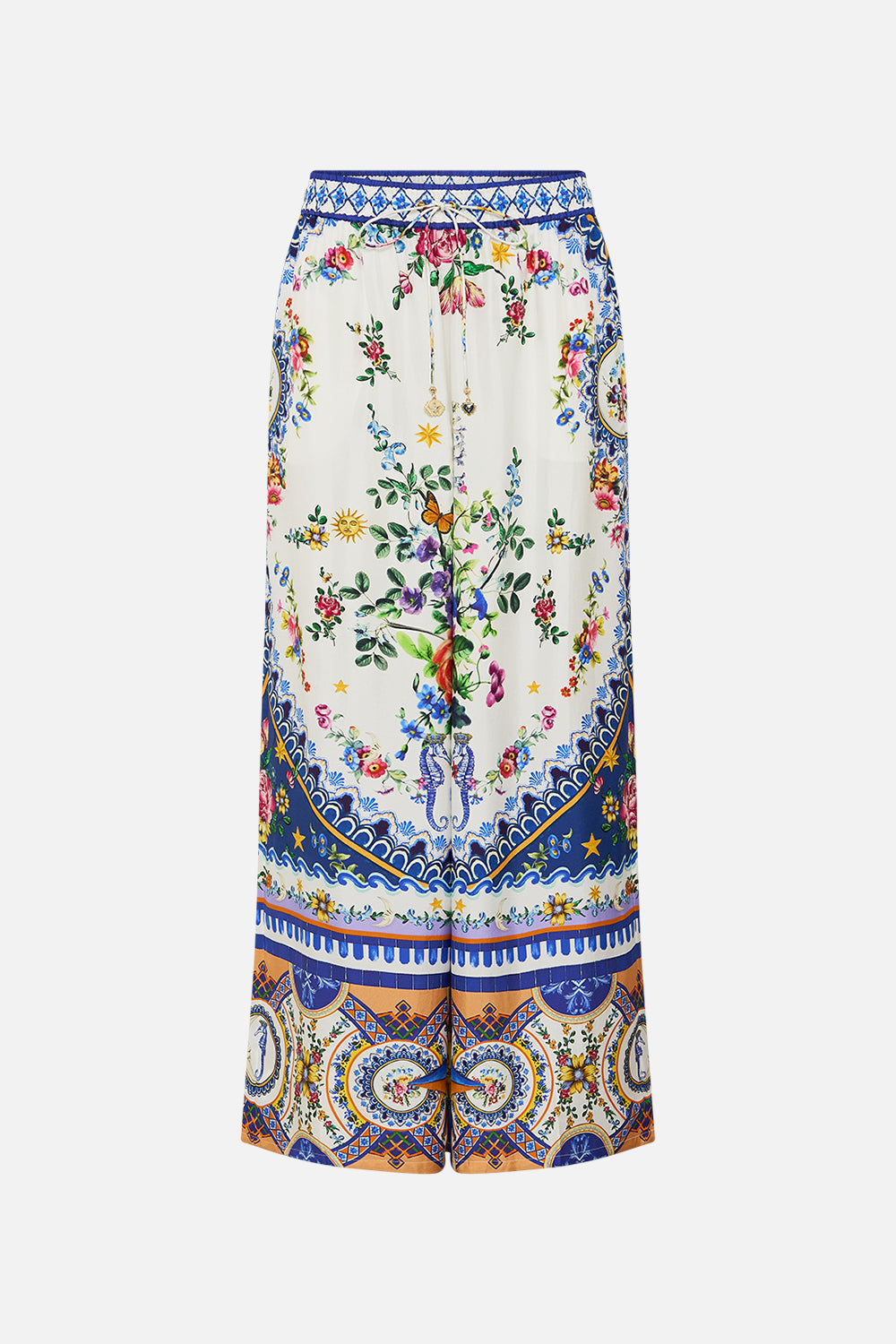 The CAMILLA BEAD STRAP GATHERED PANEL DRESS THE THRONE ROOM in our  print.
