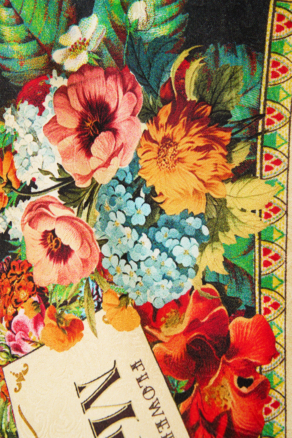 The CAMILLA Gathered Bodice Bias Top in our Soap Opera print.