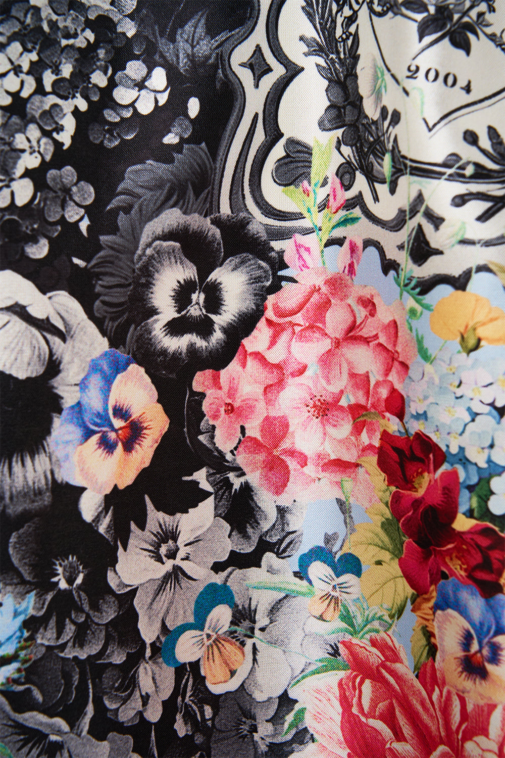 The CAMILLA STRAPLESS MAXI WITH RUFFLE HEM FLORAL FREEFALL in our  print.