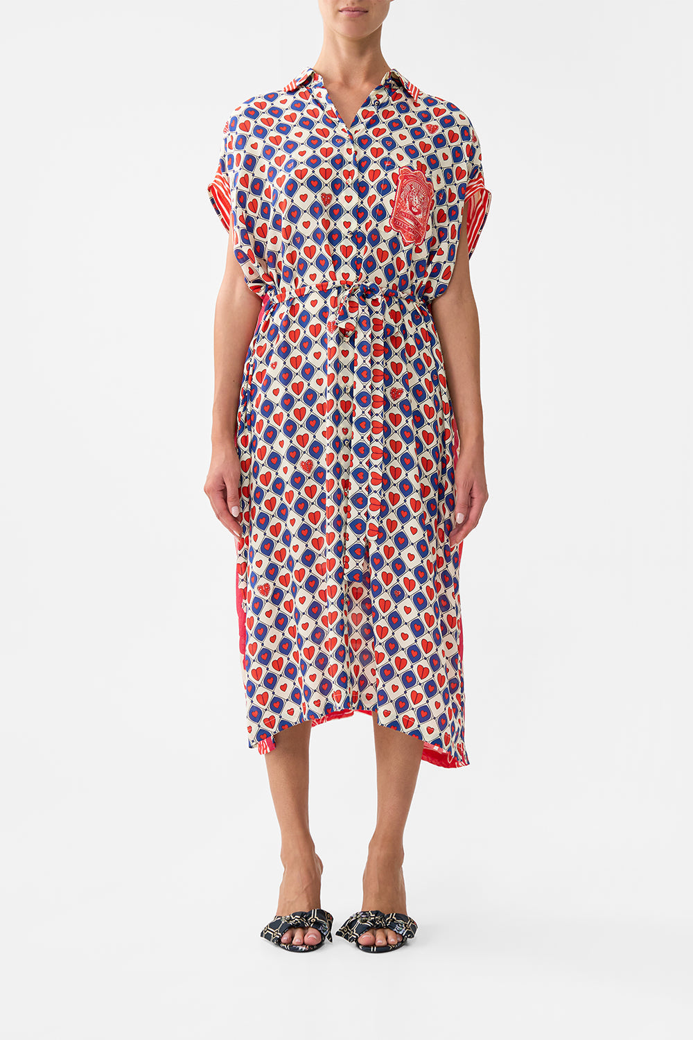 The CAMILLA Sleeveless Shirtdress in our Rinse & Roar print.