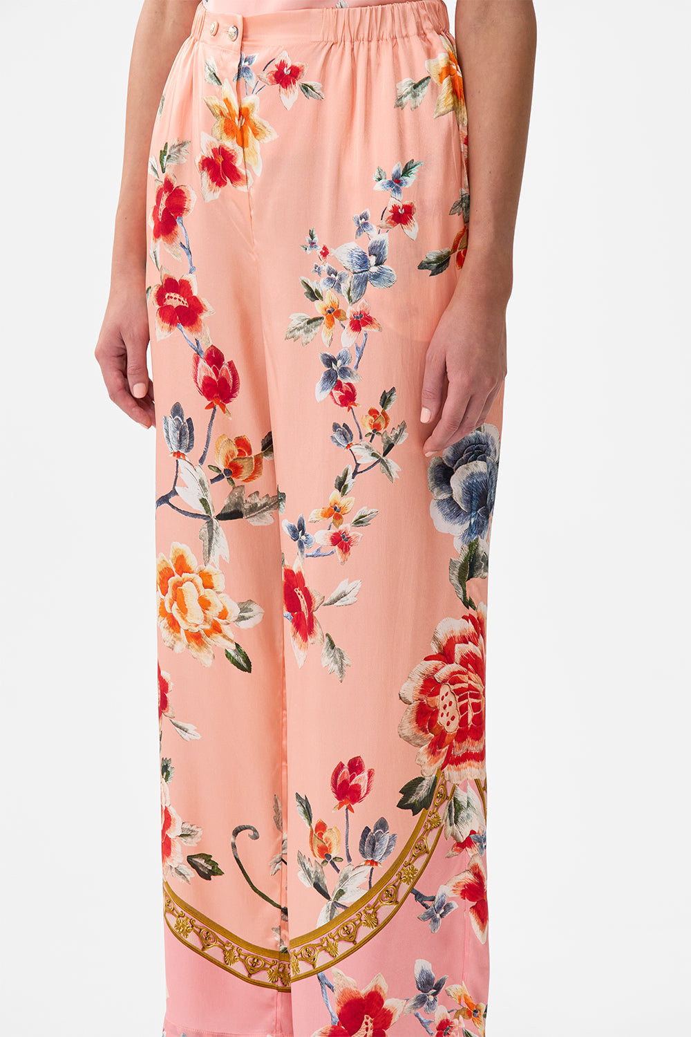 The CAMILLA Button Front Lounge Pant in our Majestic Milla print.