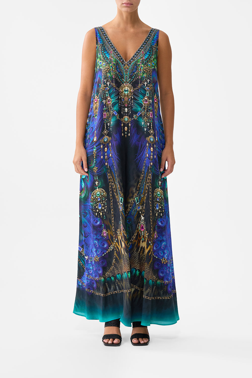 The CAMILLA KIDS JERSEY TANK DRESS 12-14 GARDENS OF QUELUZ in our GARDENS OF QUELUZ print.