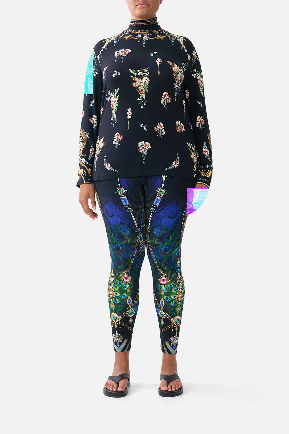The CAMILLA BLOUSON SLEEVE LAYER ISNIK LULLABY in our  print.