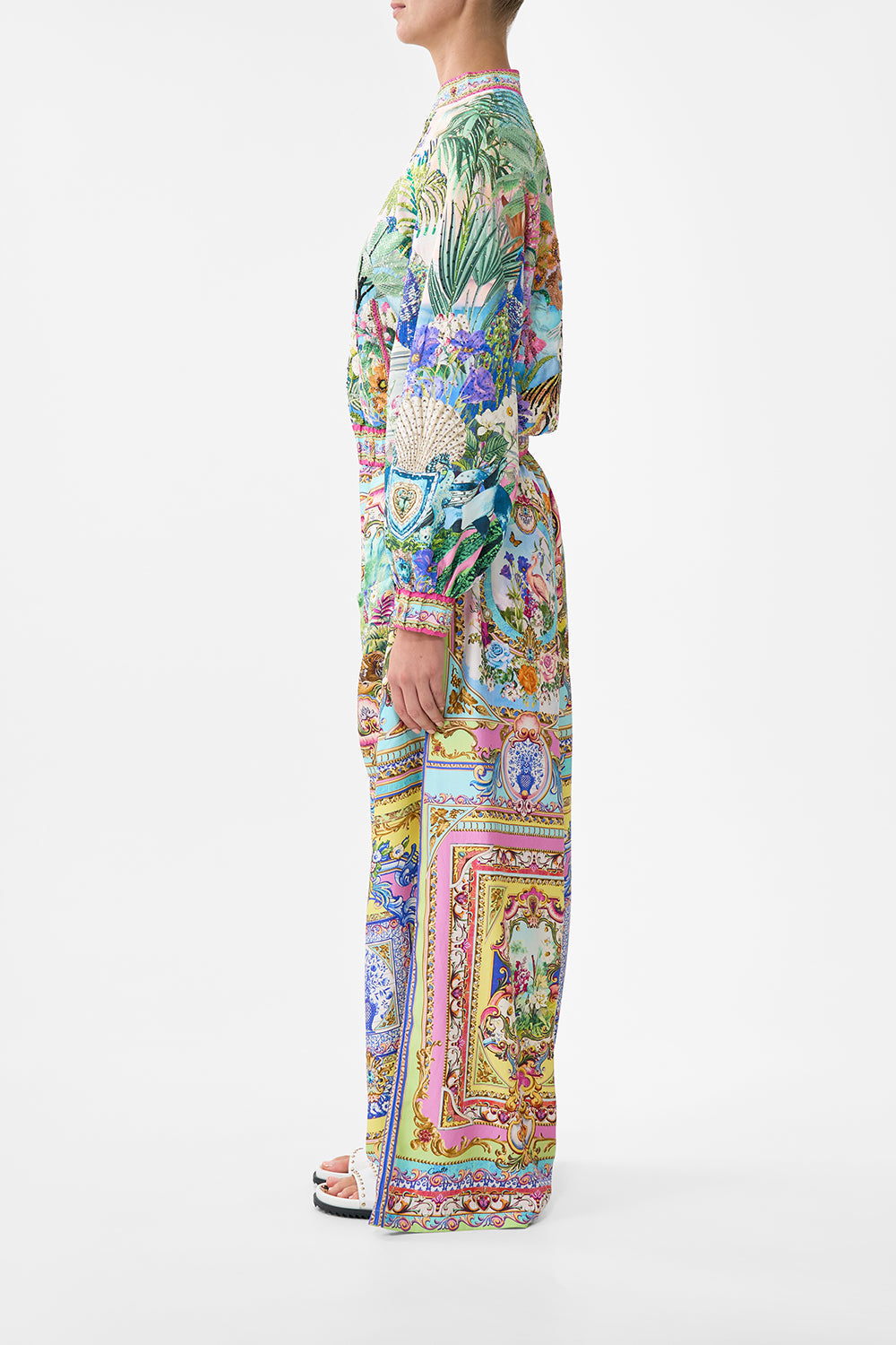 The CAMILLA MULTI WEAR LONG SARONG TILES DARLS in our  print.