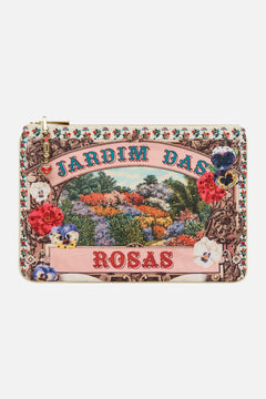 The CAMILLA Small Canvas Clutch in our Aromatic Amor print.