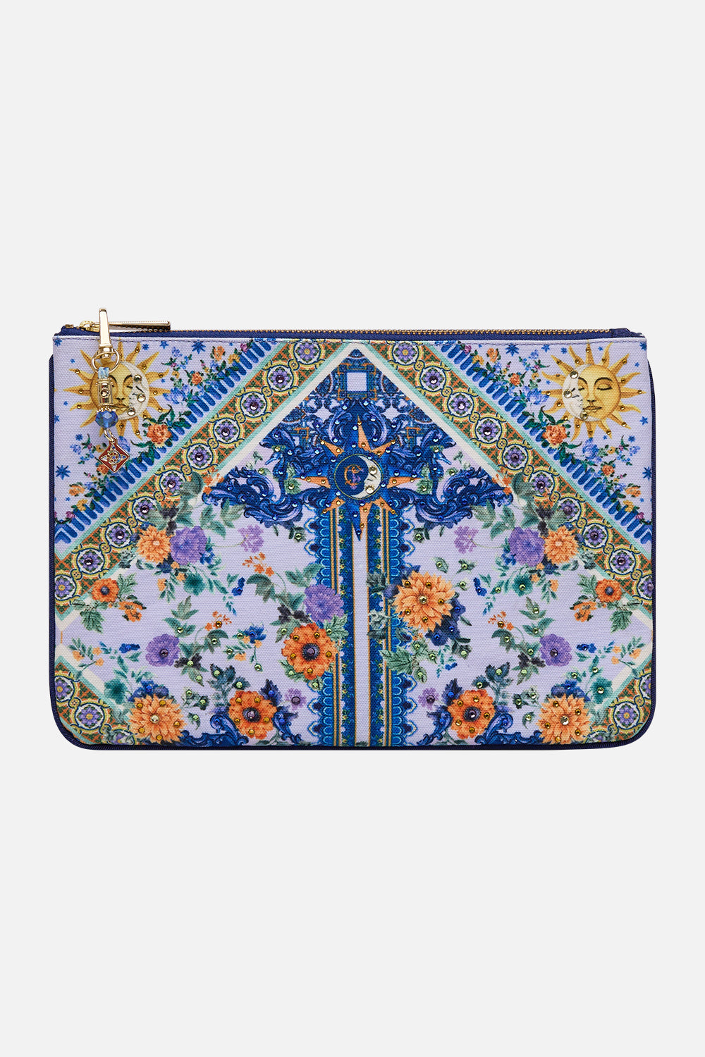 The CAMILLA Small Canvas Clutch in our Luscious In Lisbon print.