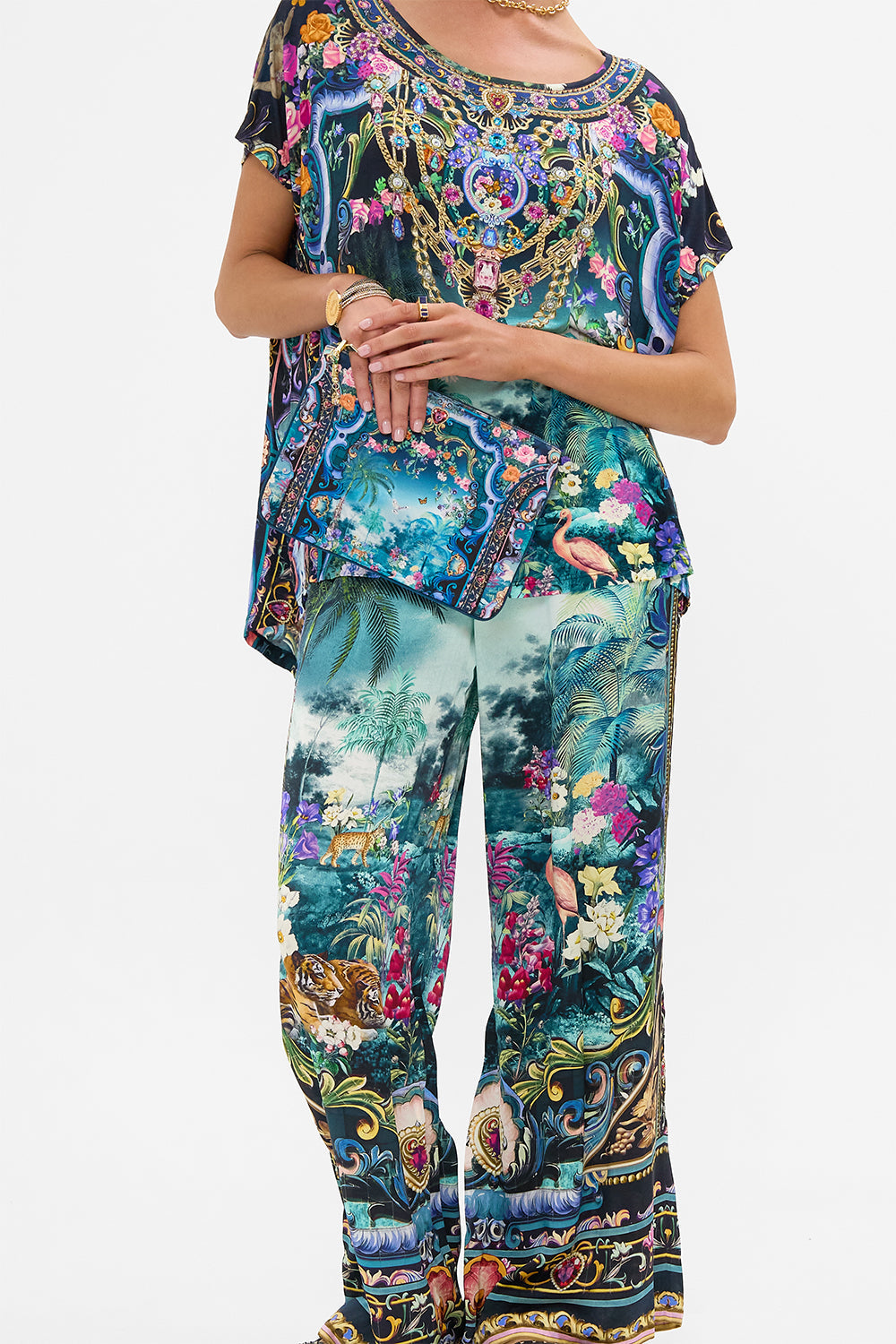 The CAMILLA Small Canvas Clutch in our Basked In Baroque print.