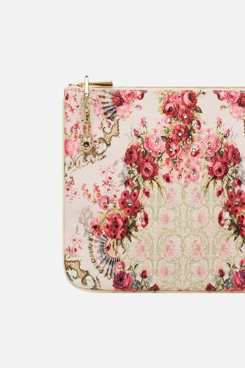 The CAMILLA Small Canvas Clutch in our Meet Me At The Majestic print.