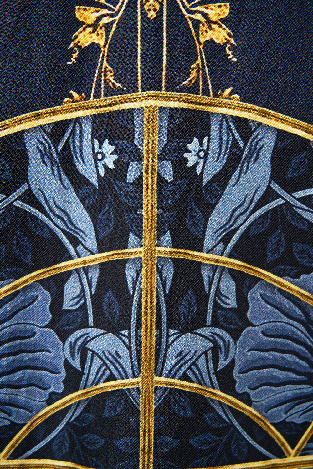 The CAMILLA Tie Front Puff Sleeve Top in our Ornate On A Plate print.