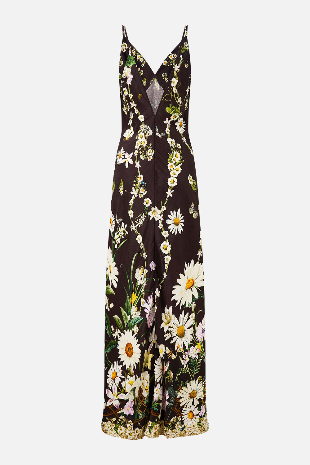 The CAMILLA LONG OFF SHOULDER FRILL DRESS WITH STRAPS SPIRIT OF SANTA MARIA in our  print.