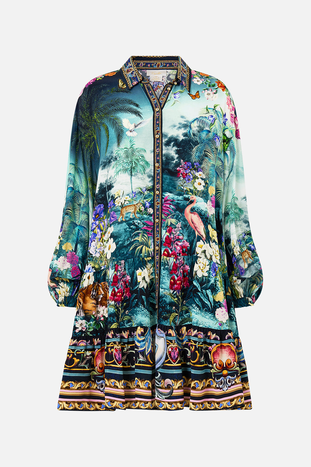 The CAMILLA GATHERED WAIST KAFTAN EGYPTIAN ROSE in our  print.