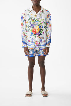 The CAMILLA Long Sleeve Oversized Shirt in our Tiles Darls print.