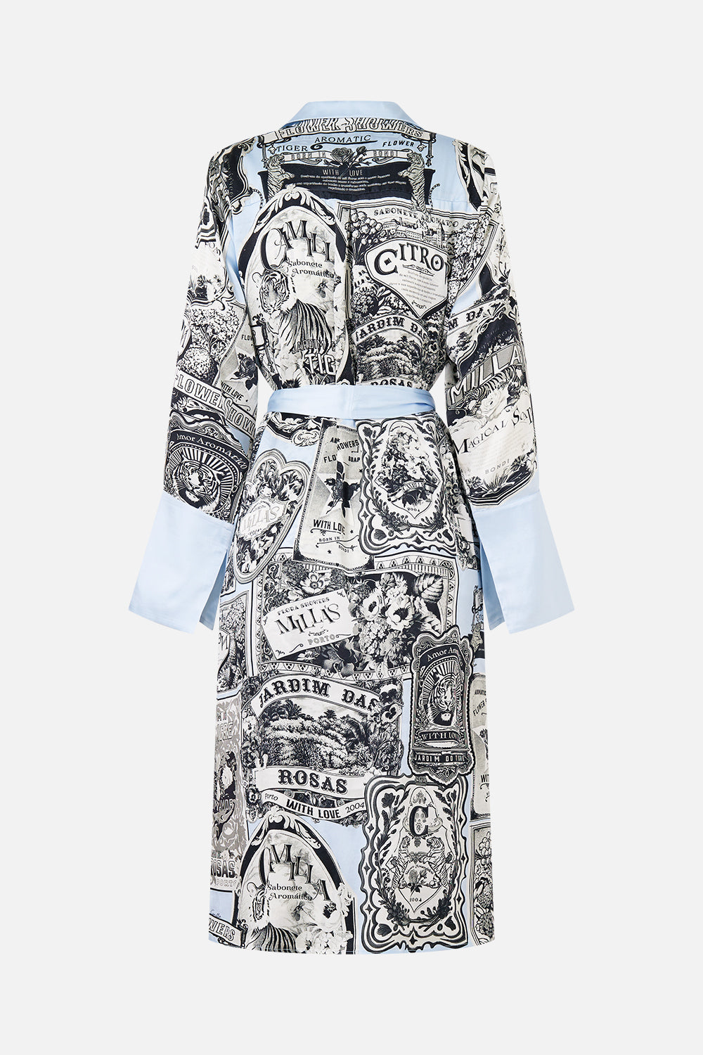 The CAMILLA BUTTON DRESS WITH SHAPED WAISTBAND BASKED IN BAROQUE in our  print.