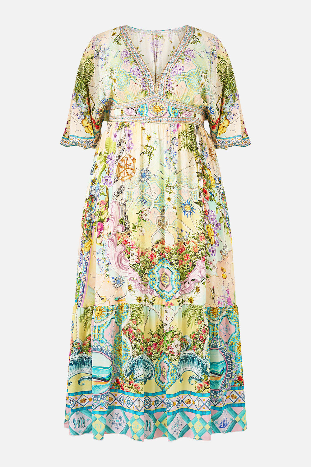 WAISTED DRESS WITH HEM RUFFLE JUST COASTING