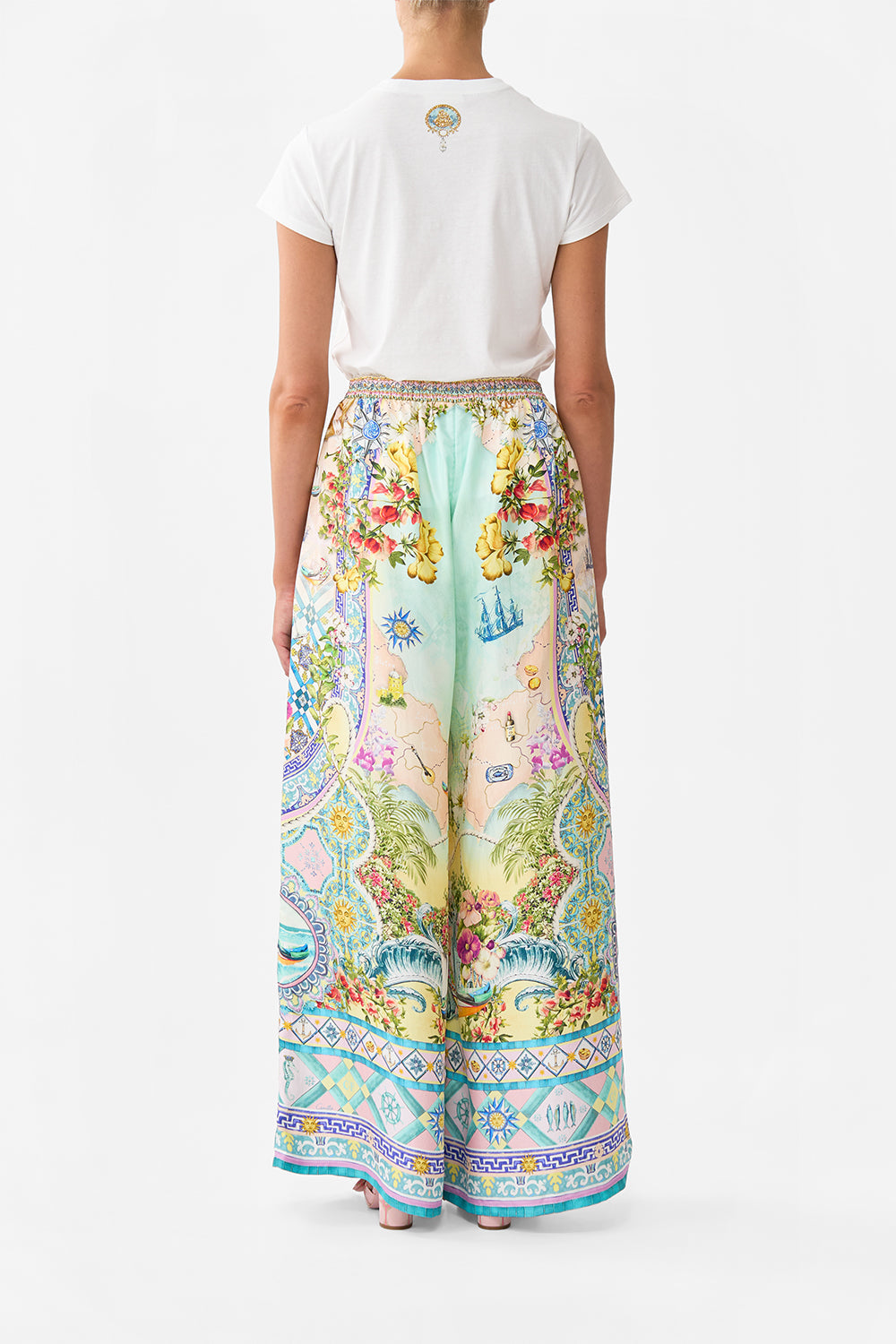 The CAMILLA A LINE FRILL DRESS JUST COASTING in our  print.