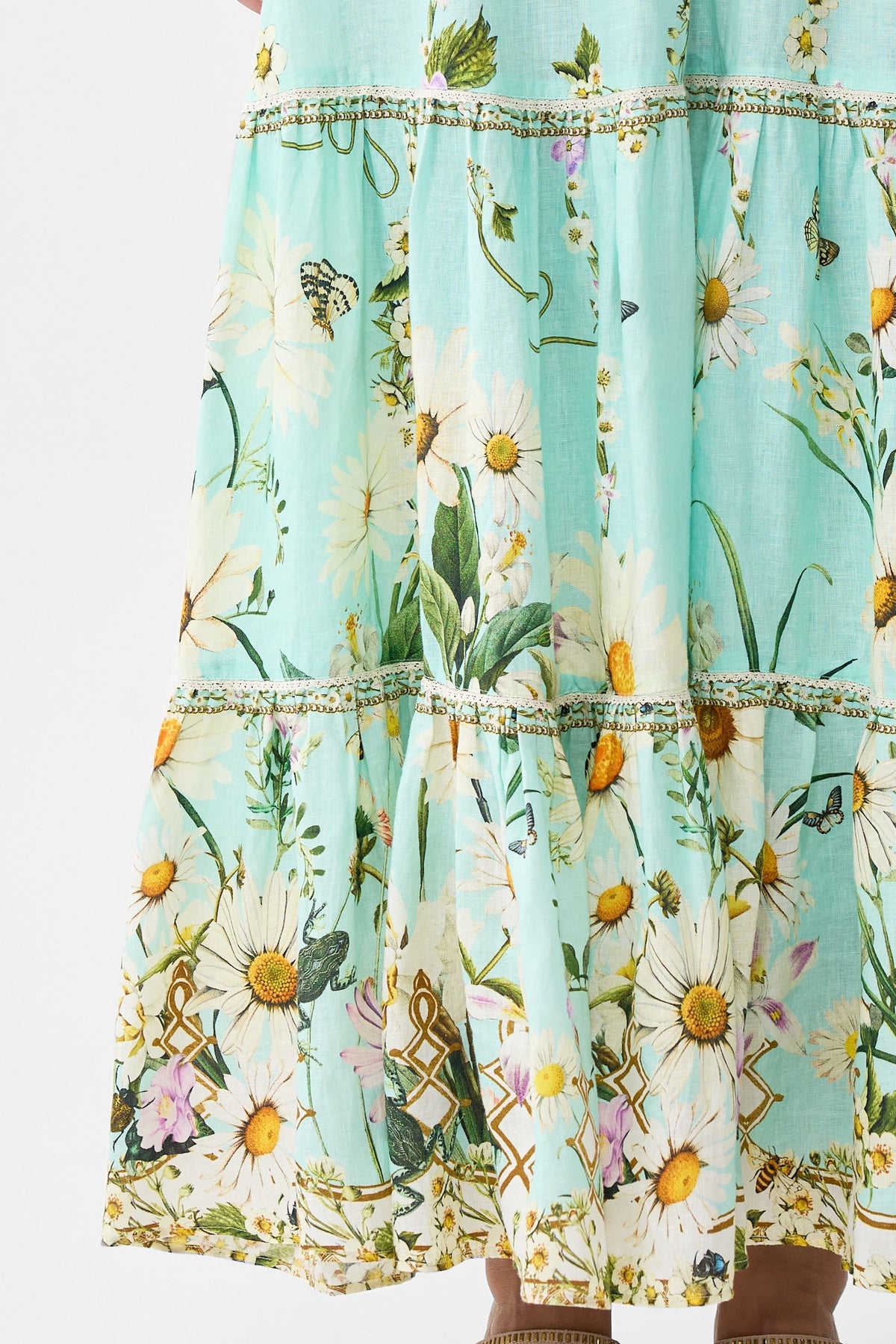 The CAMILLA High Waisted Tiered Skirt in our Floral Freefall print.