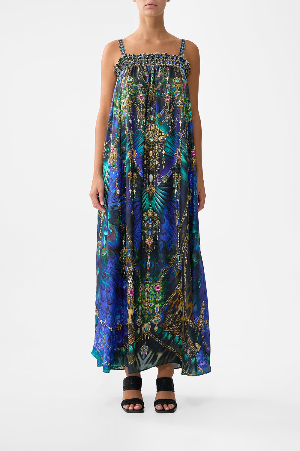 The CAMILLA Wide Strap Sundress in our Dominican Decadence print.