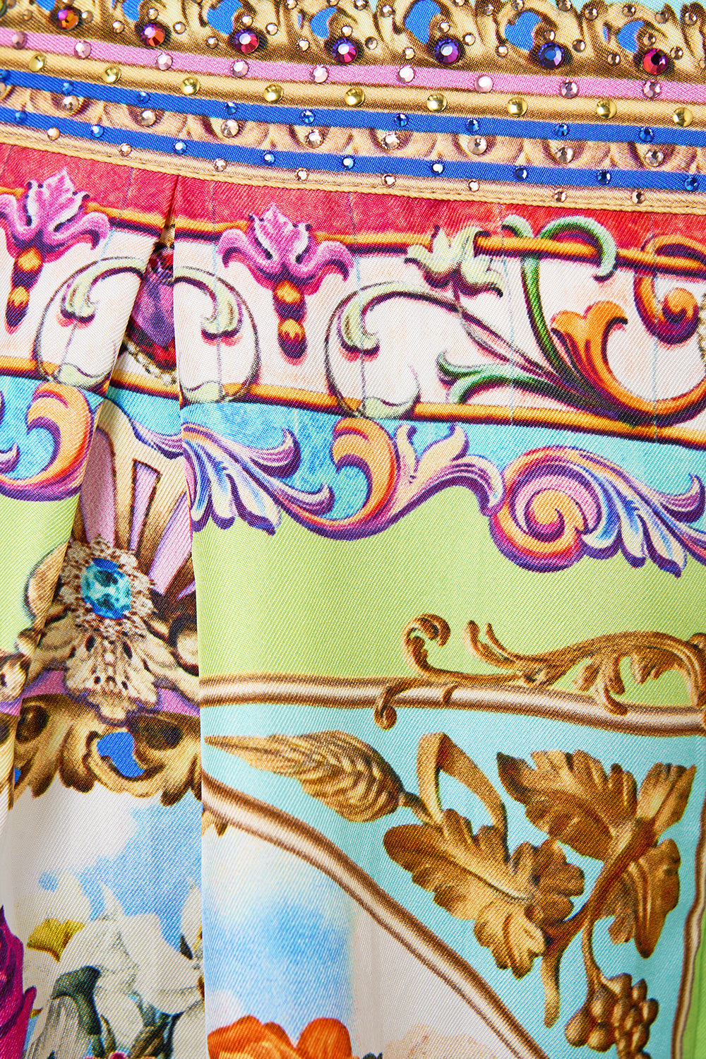 The CAMILLA Wide Leg Trouser With Front Pockets in our Spirit Of Santa Maria print.