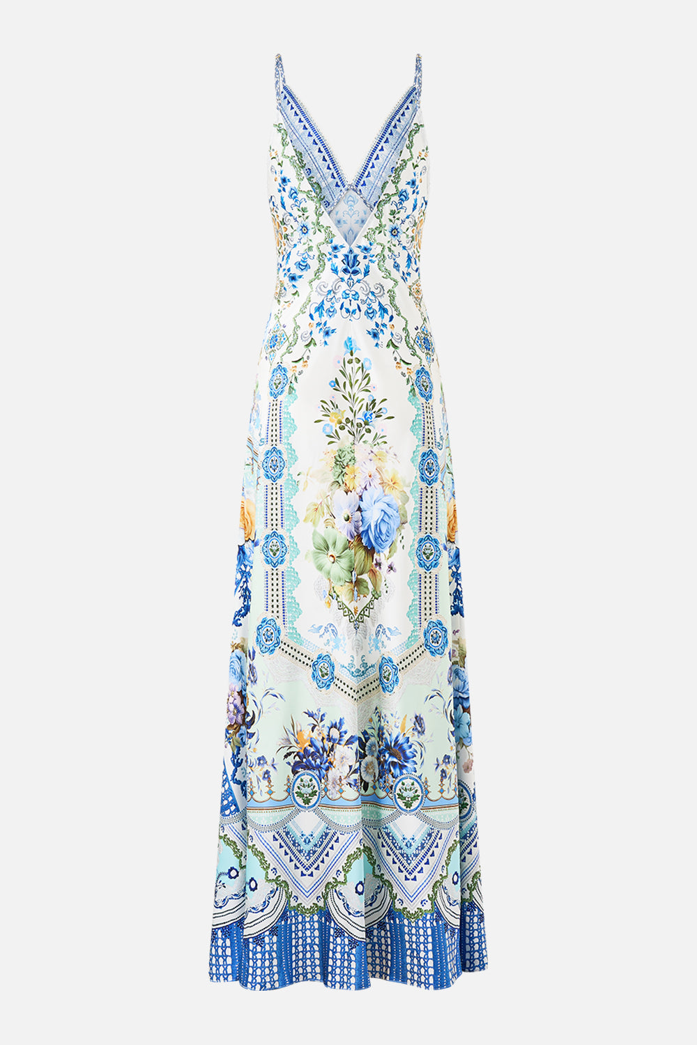The CAMILLA FLARED SLEEVE DRESS BAZAAR BLOOMS in our  print.
