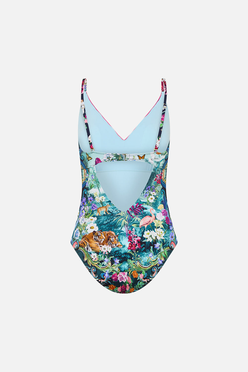 The CAMILLA V NECK FULL LENGTH BIAS SLIP DRESS MAJESTIC MILLA in our  print.