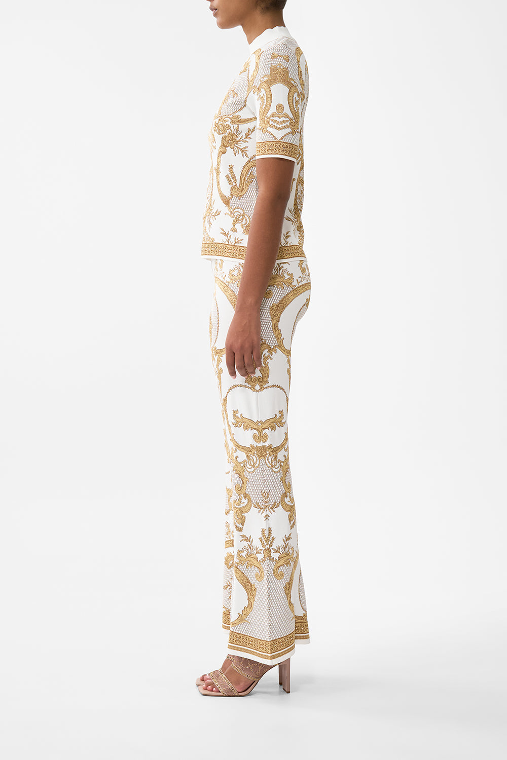 The CAMILLA SHIRRED CUFF BLOUSE AL MANIAL PALACE MEMOIRS in our  print.