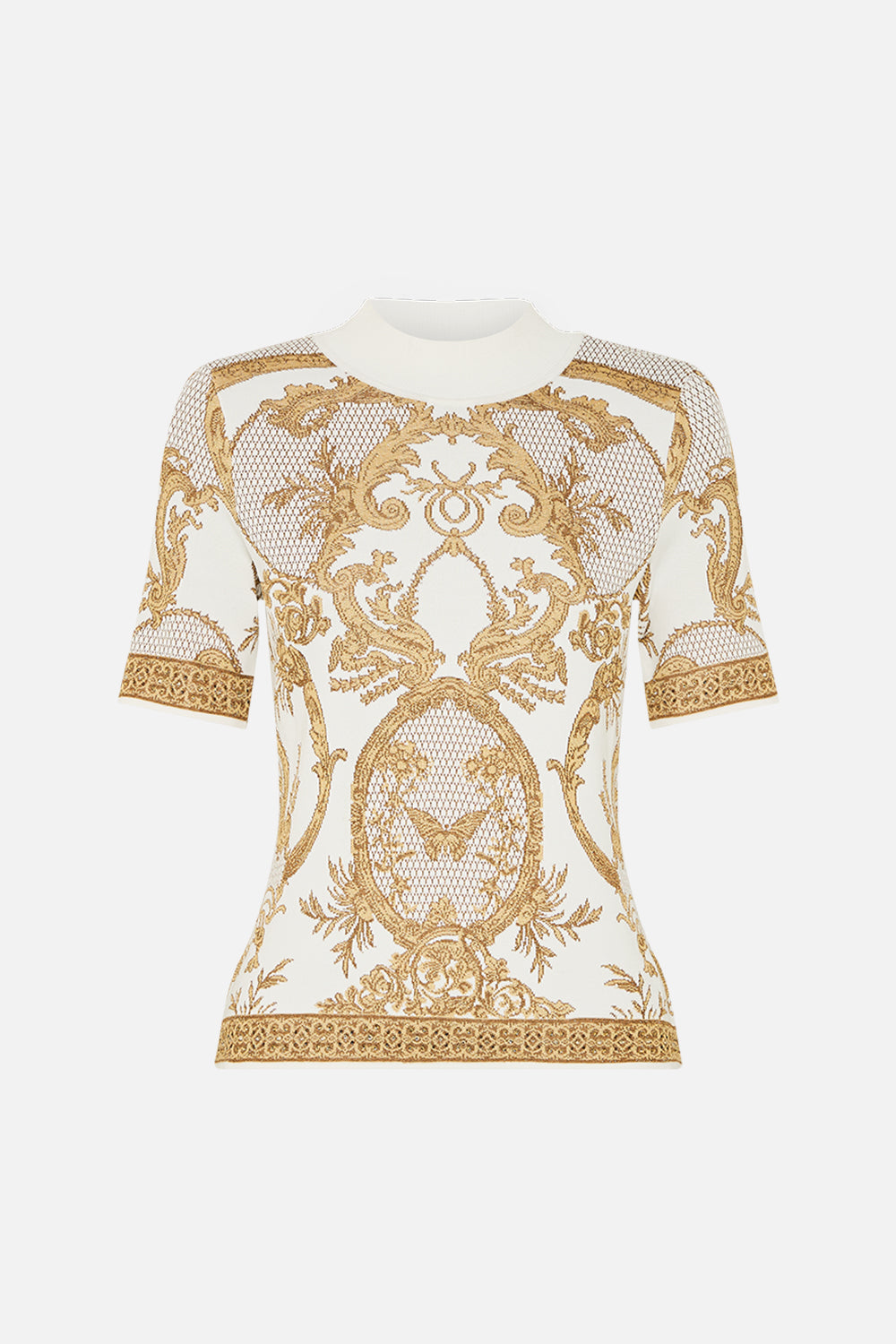 The CAMILLA SHIRRED CUFF BLOUSE AL MANIAL PALACE MEMOIRS in our  print.