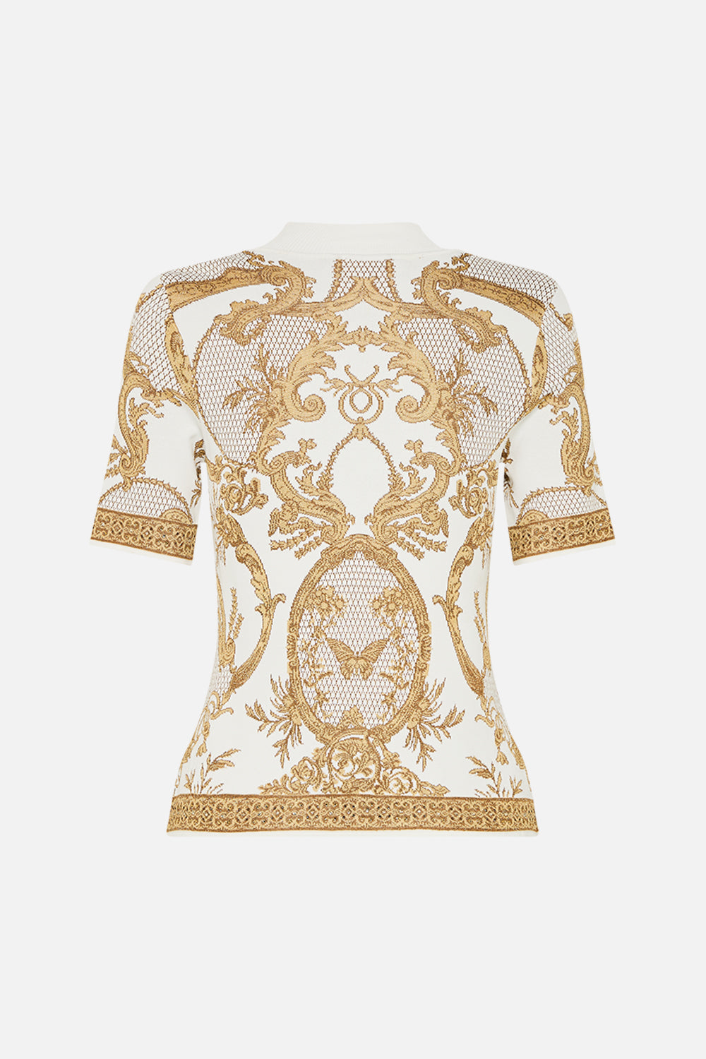 The CAMILLA SHIRRED CUFF BLOUSE AL MANIAL PALACE MEMOIRS in our  print.