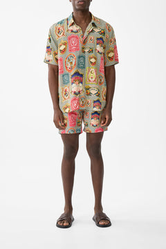 The CAMILLA Short Sleeve Oversized Shirt in our Soap Opera print.