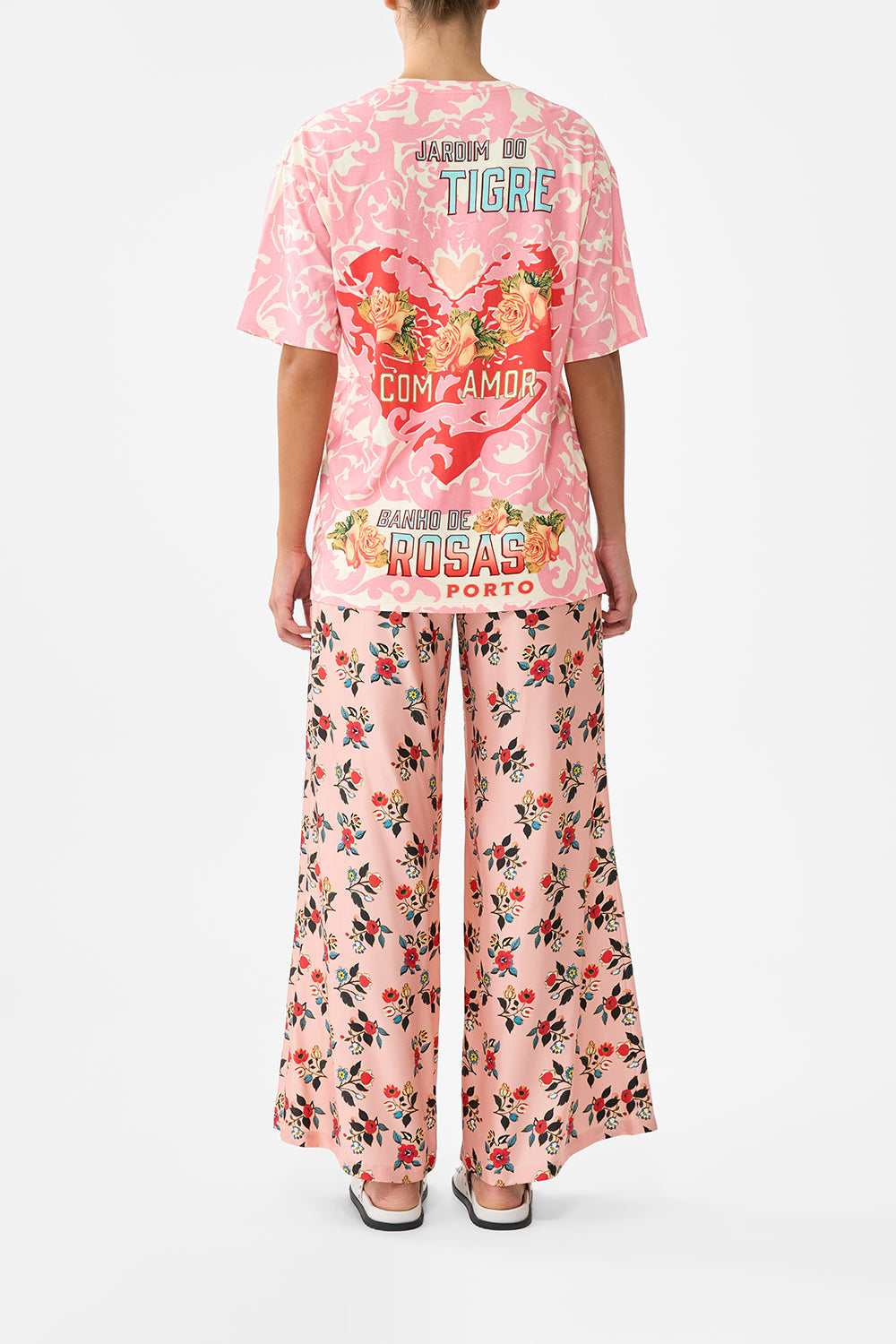 The CAMILLA Oversized Band Tee in our Pink Porto print.