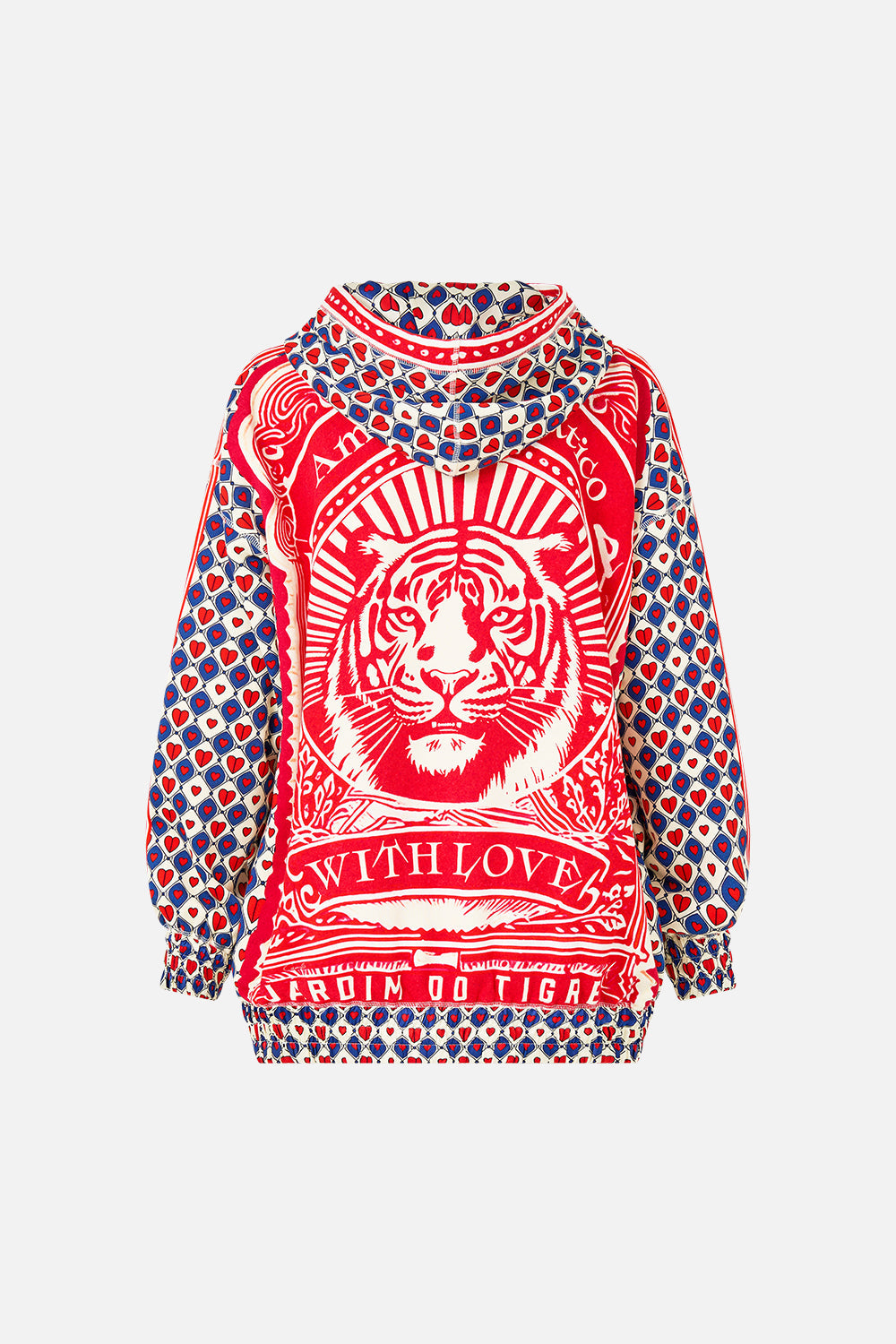 The CAMILLA Silk Band Oversized Hoodie With Pockets in our Rinse & Roar print.