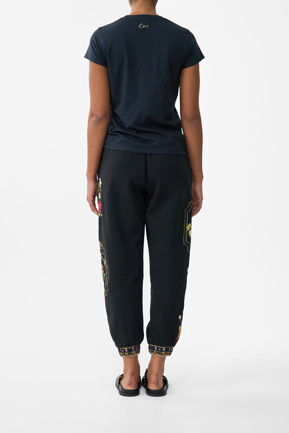 The CAMILLA Slim Fit Round Neck T-Shirt With Lace in our Noble Endeavours print.